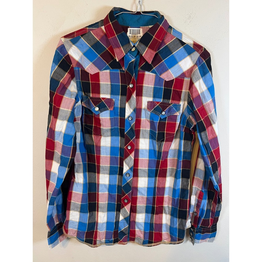 Roper Womens Western Shirt Plaid Snap Front Multi-Color Size XS